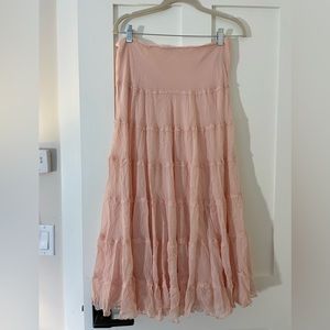 Calvin Klien Pink Silk Maxi Skirt